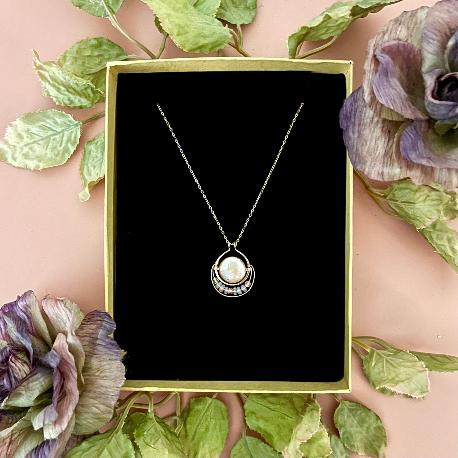 Handmade Blush Pendant Necklace