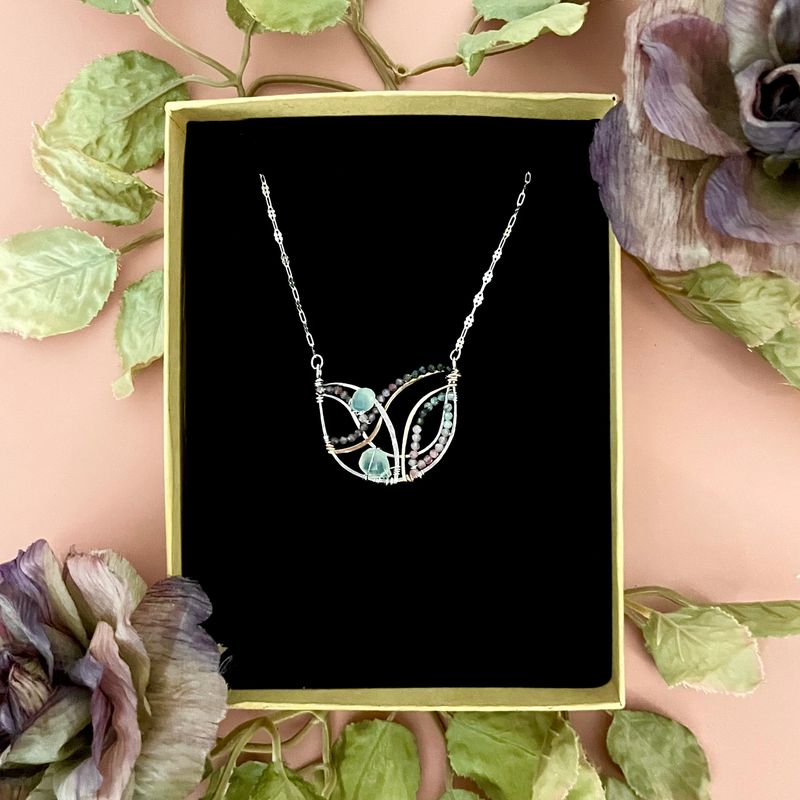 Handmade Rainbows of Tourmaline Necklace by Art By Any Means
