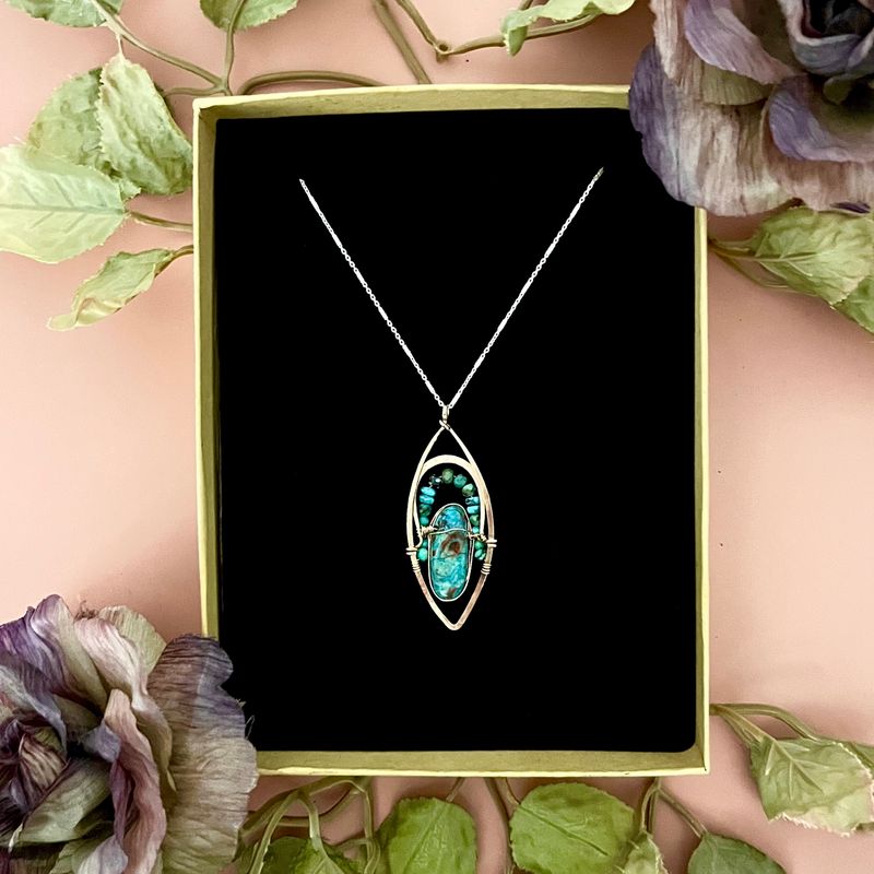 Handmade Chrysocolla Nugget Necklace