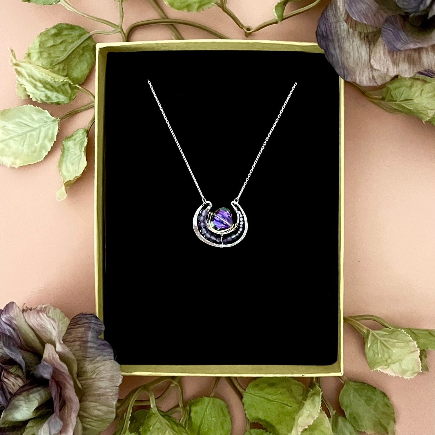 Handmade Lilac Sparkle Pendant Necklace