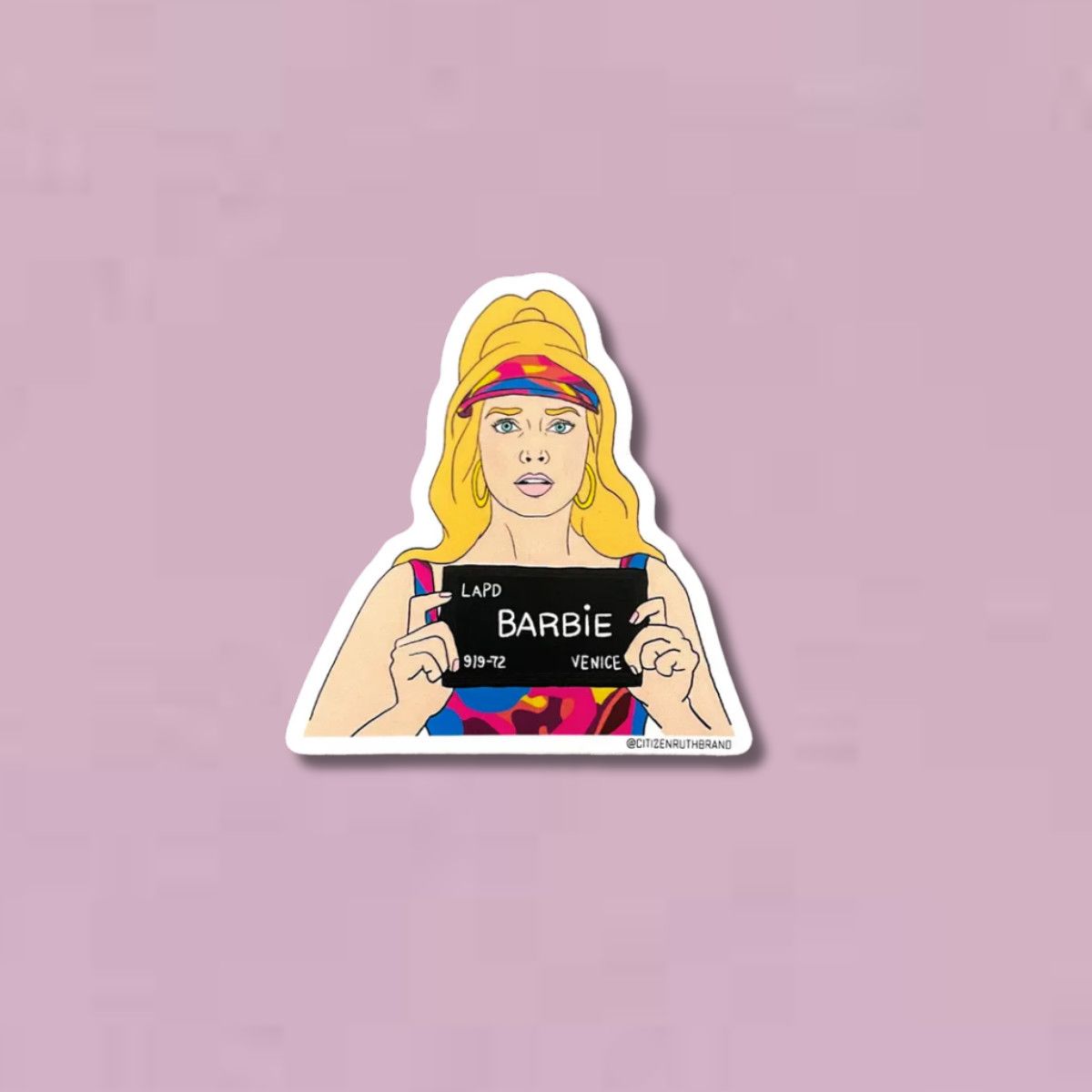 Barbie Mug Shot Sticker