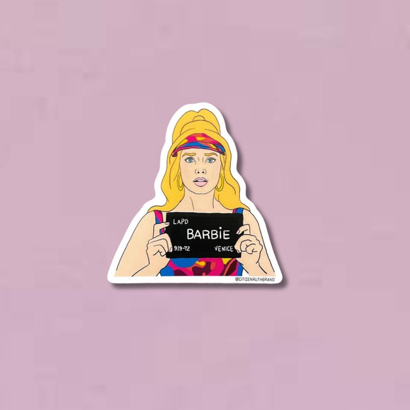 Barbie Mug Shot Sticker