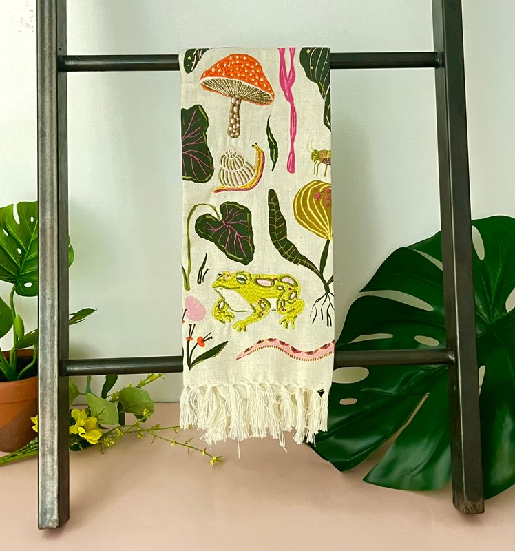 Gardenland Embroidered Dishtowel