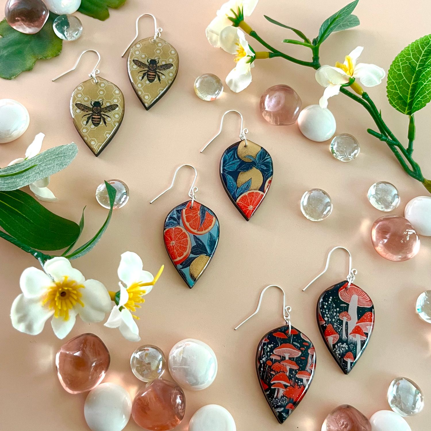 SP25 Leaf Paper + Wood Earring