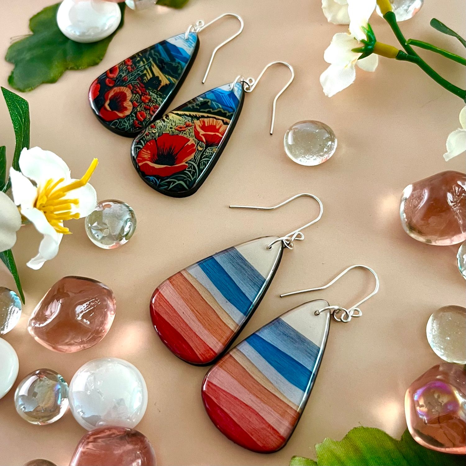 SP25 Teardrop Paper + Wood Earring