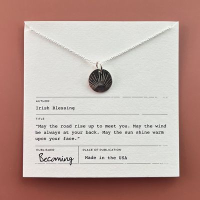 Irish Blessing Necklace, Silver