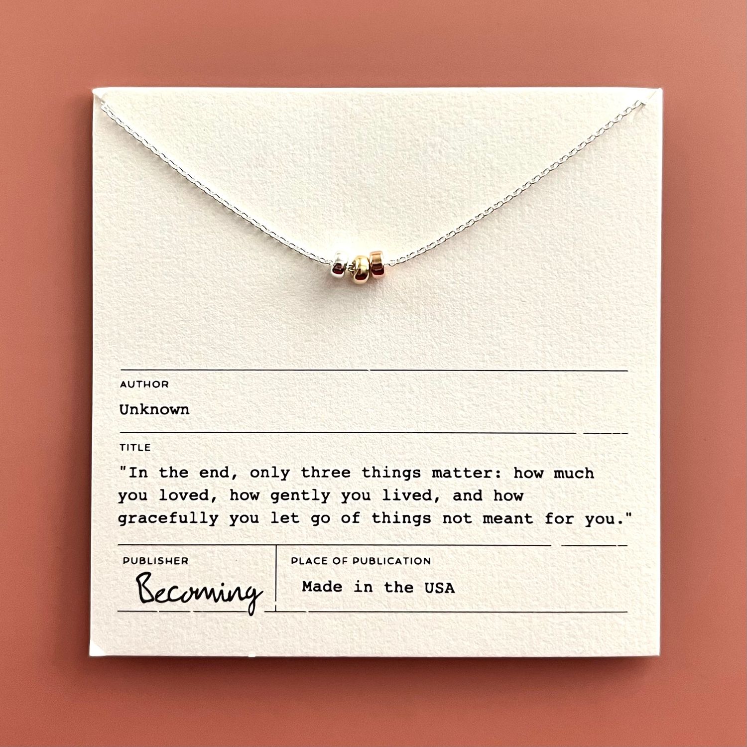 Three Things Necklace, Silver with 14k Goldfill