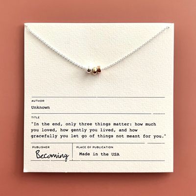 Three Things Necklace, Silver with 14k Goldfill