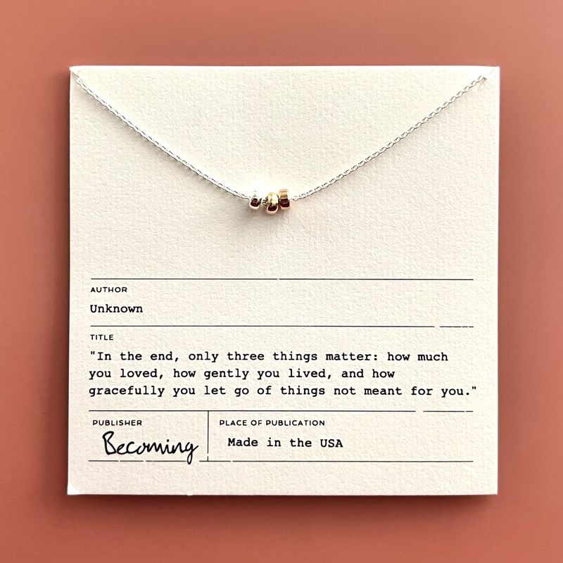 Three Things Necklace, Silver with 14k Goldfill