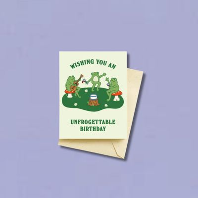 Frog Party Birthday Card