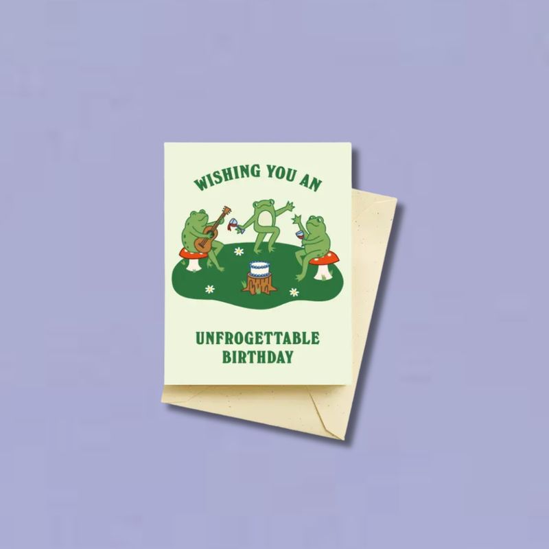 Frog Party Birthday Card