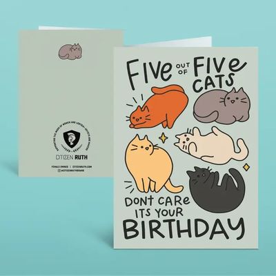 5 out of 5 Cats Card