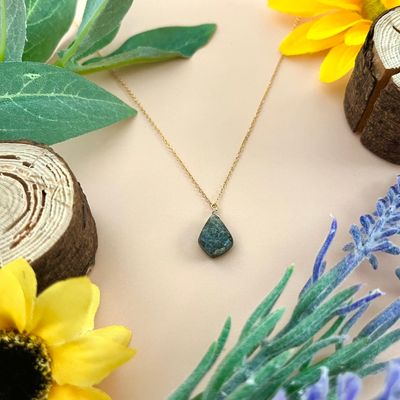 Handmade Black Sunstone Kite Necklace, GF, 18&quot;