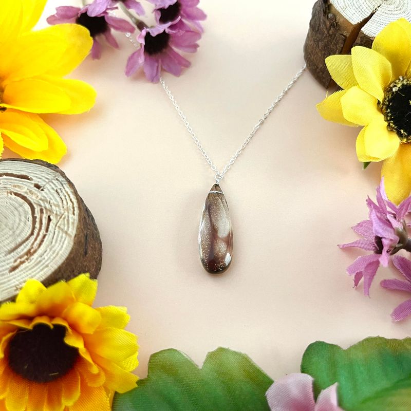 Handmade SS Elongated Copper Quartz Necklace 20&quot;