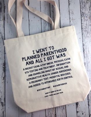 Planned Parenthood Tote - every tote sold provides a $5 donation to Planned Parenthood