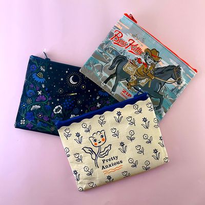 Blue Q Zipper Pouches
