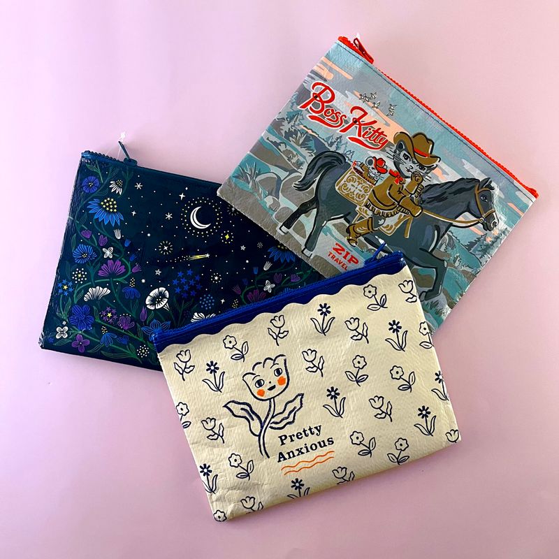 Blue Q Zipper Pouches