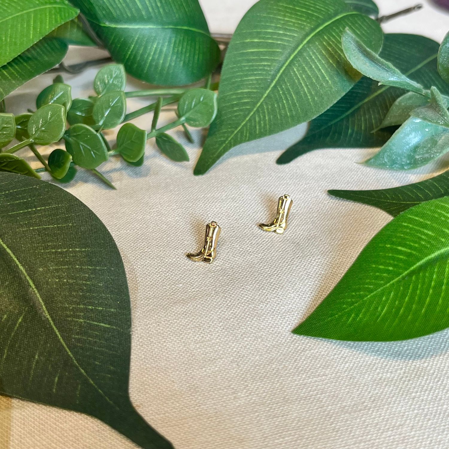 Cowgirl Boot Stud earrings, GP