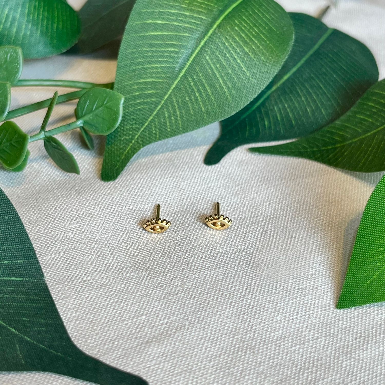 Evil Eye Stud Earrings, GP