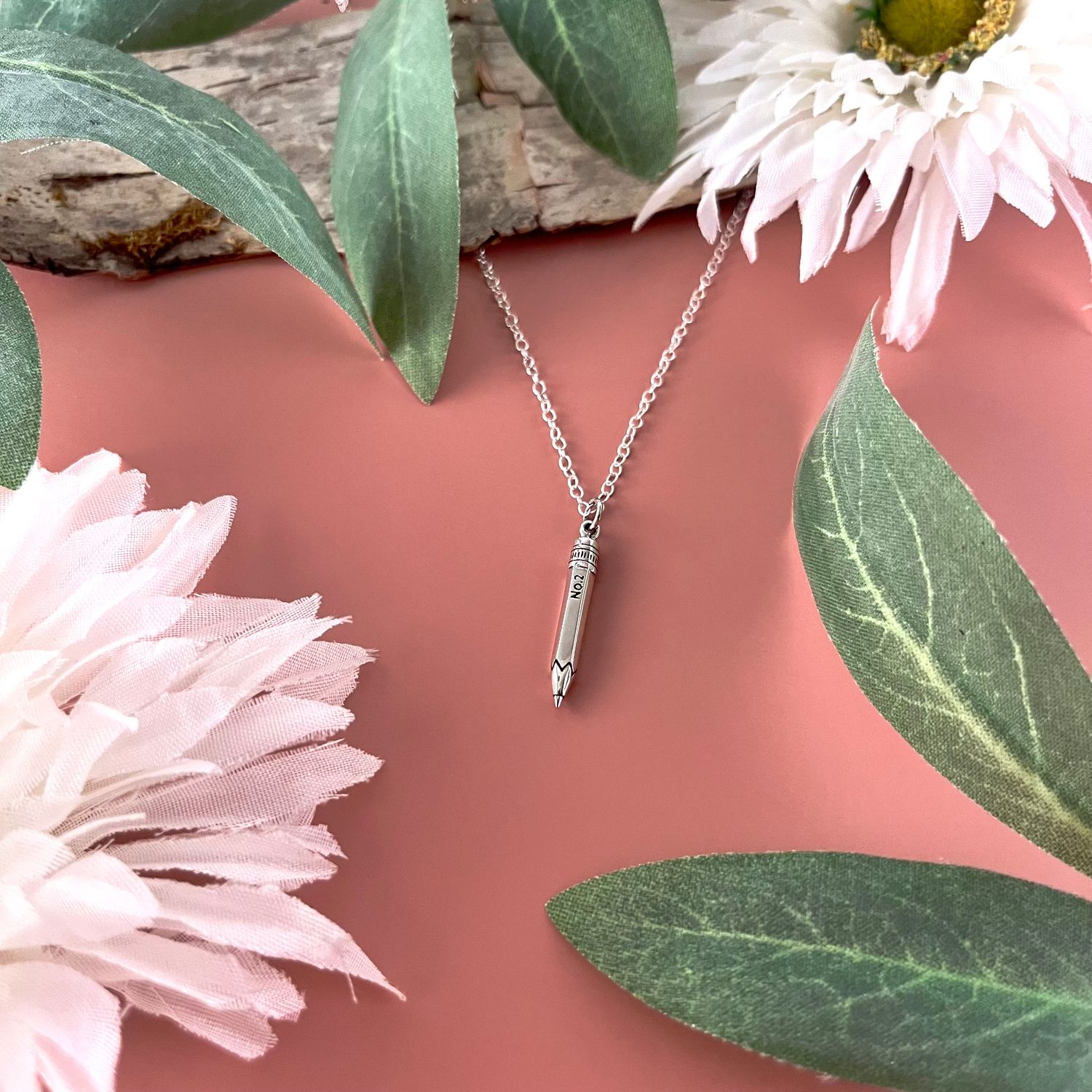Silver No. 2 Pencil Necklace, 18&quot;