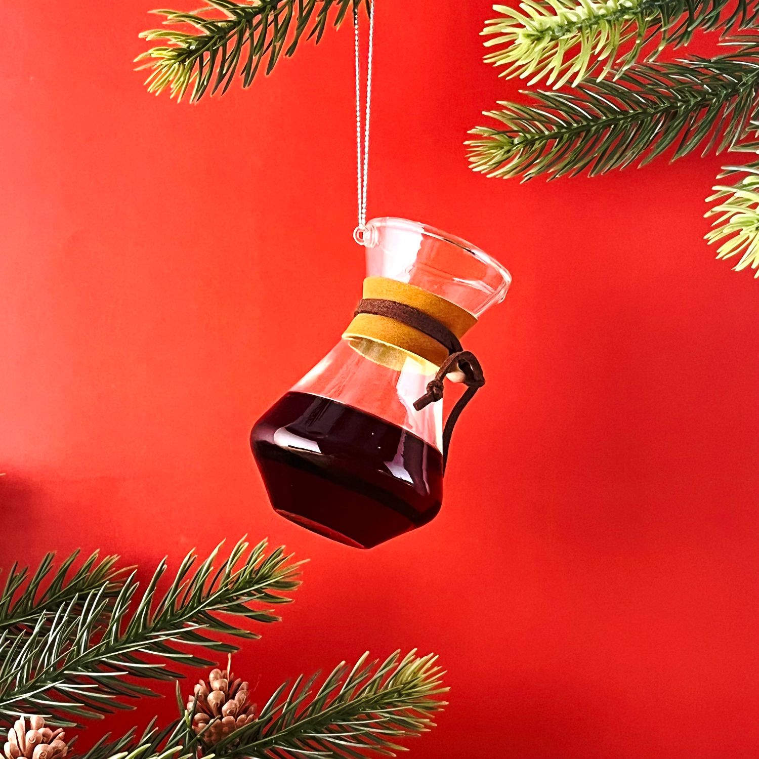 Glass Pour Over Coffee Ornament