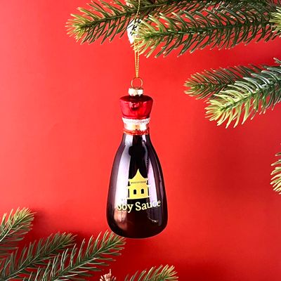 Glass &quot;Soy Sauce&quot; Bottle Ornament