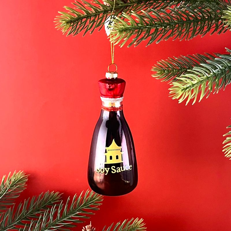 Glass &quot;Soy Sauce&quot; Bottle Ornament