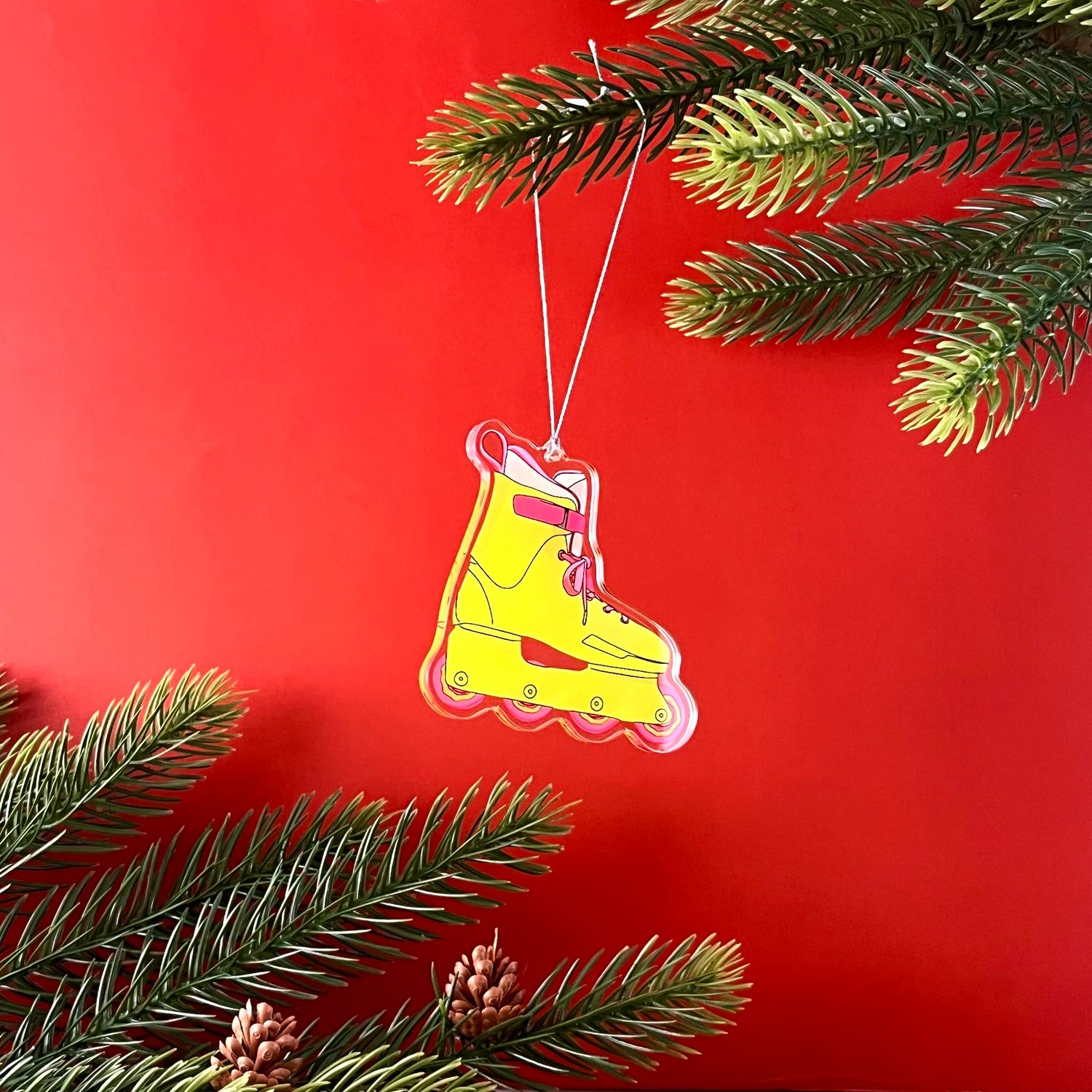 Neon 80&#39;s Rollerblade (Barbie) Ornament