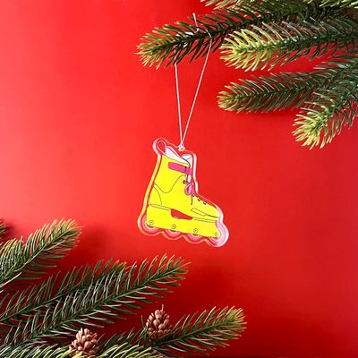 Neon 80's Rollerblade (Barbie) Ornament