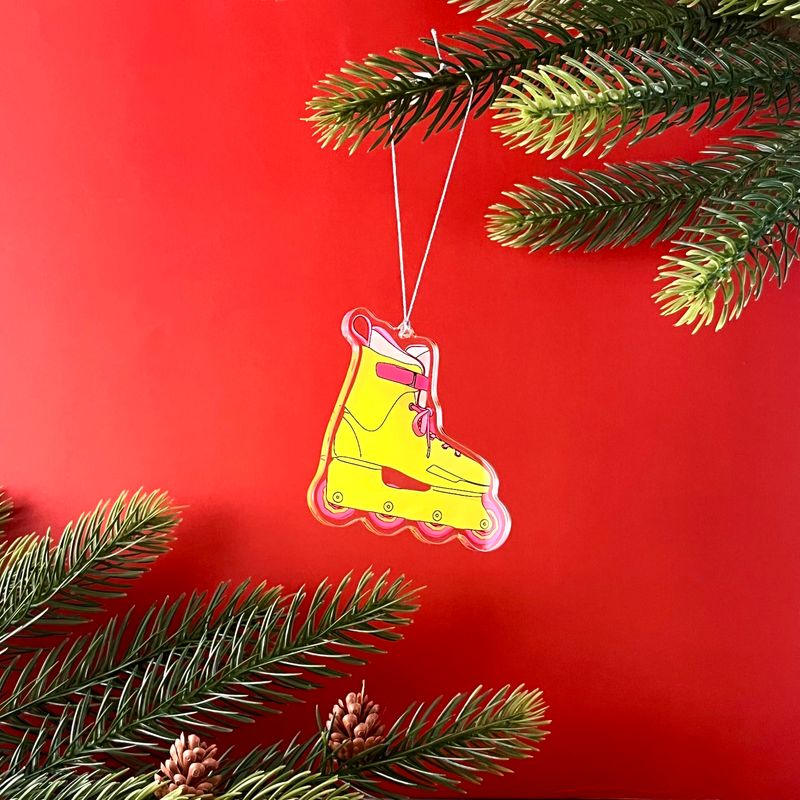 Neon 80&#39;s Rollerblade (Barbie) Ornament