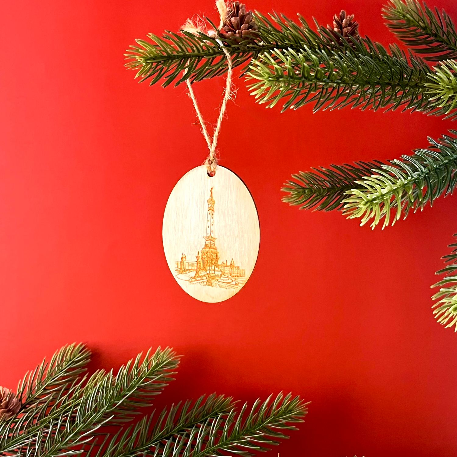 Skye Smith Etched Wood Ornament Without Lights