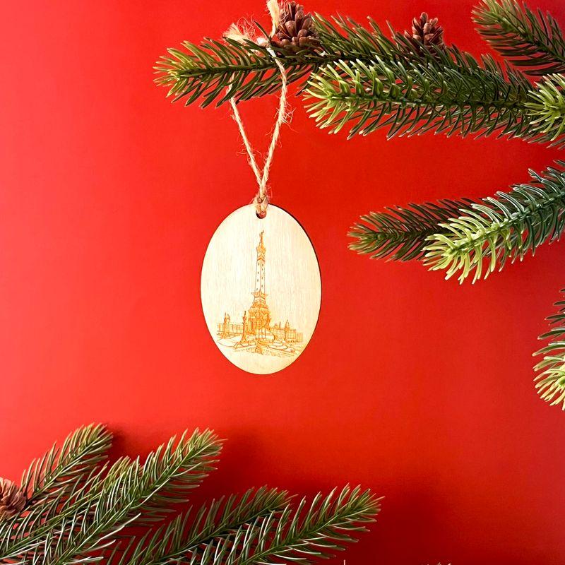Skye Smith Etched Wood Ornament Without Lights