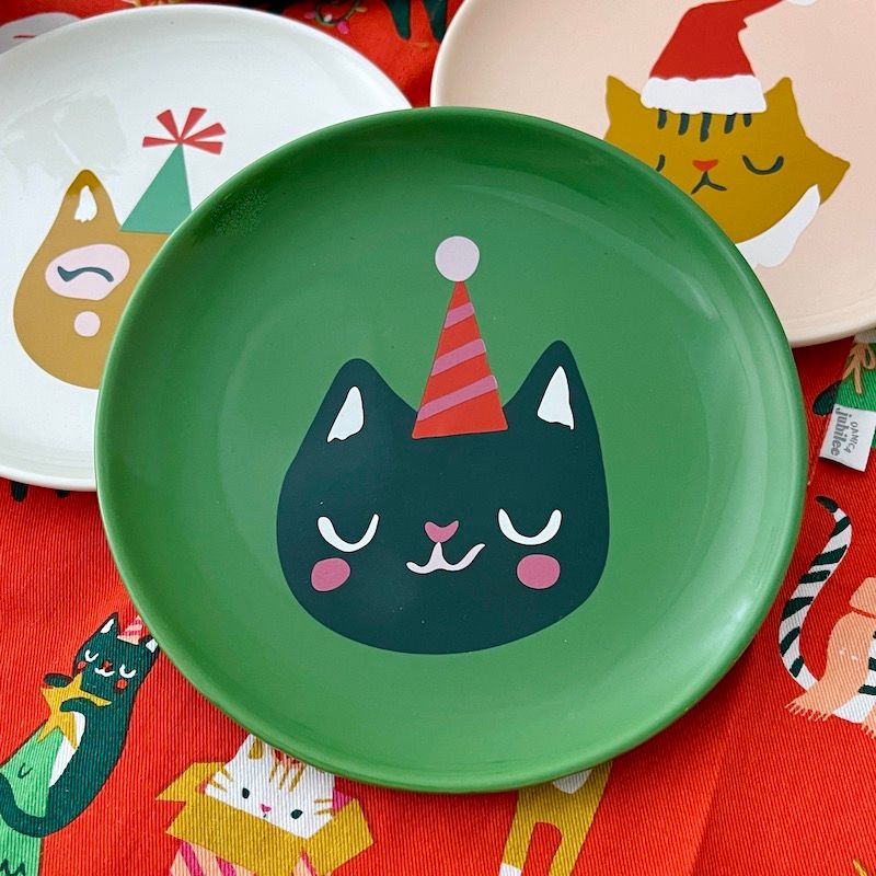 Let it Meow Appie Plates, Style: Green