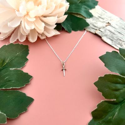 Silver and Bronze Mini Dagger Necklace