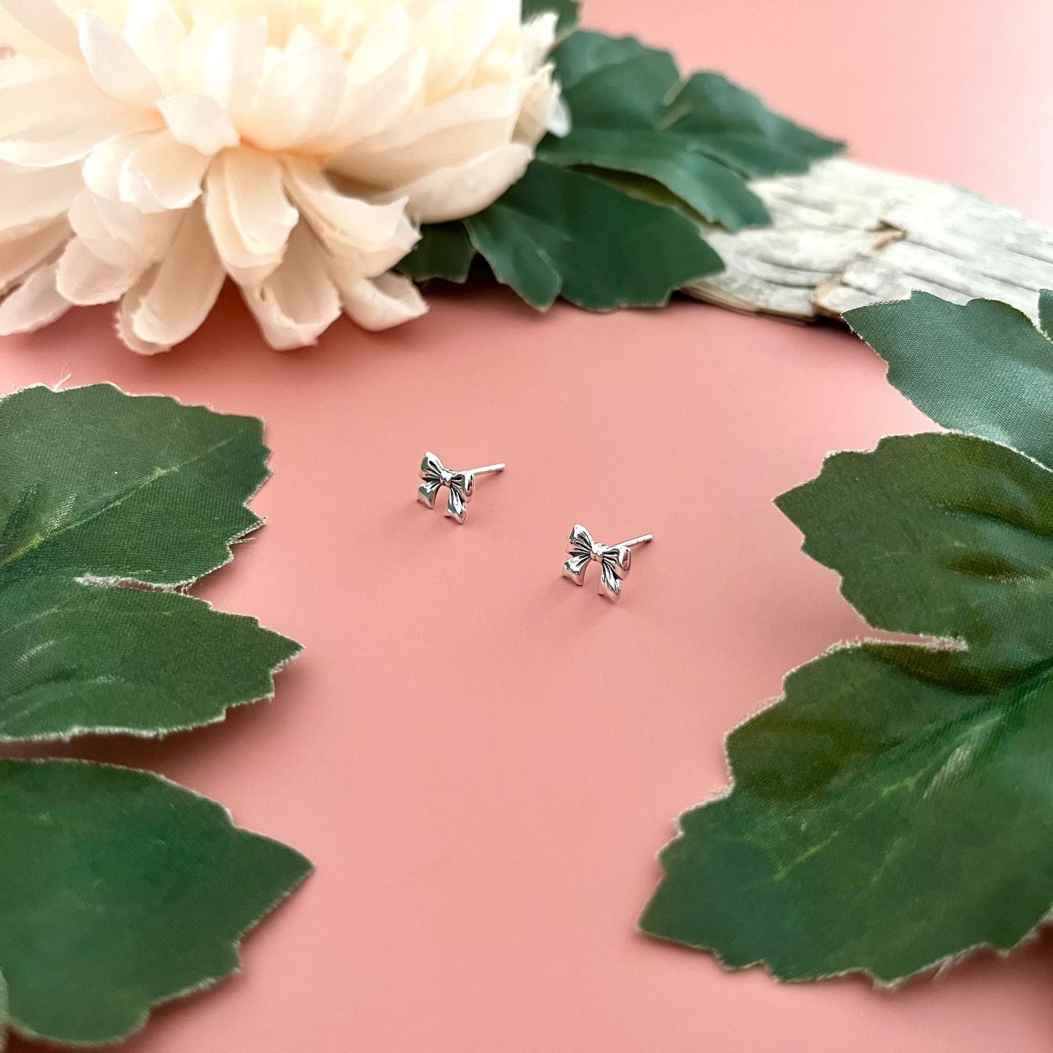 SS Bow Stud Earrings