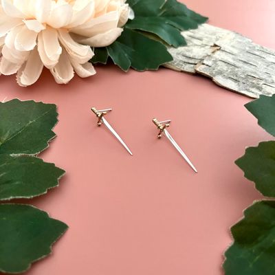 Silver Sword Post Earrings