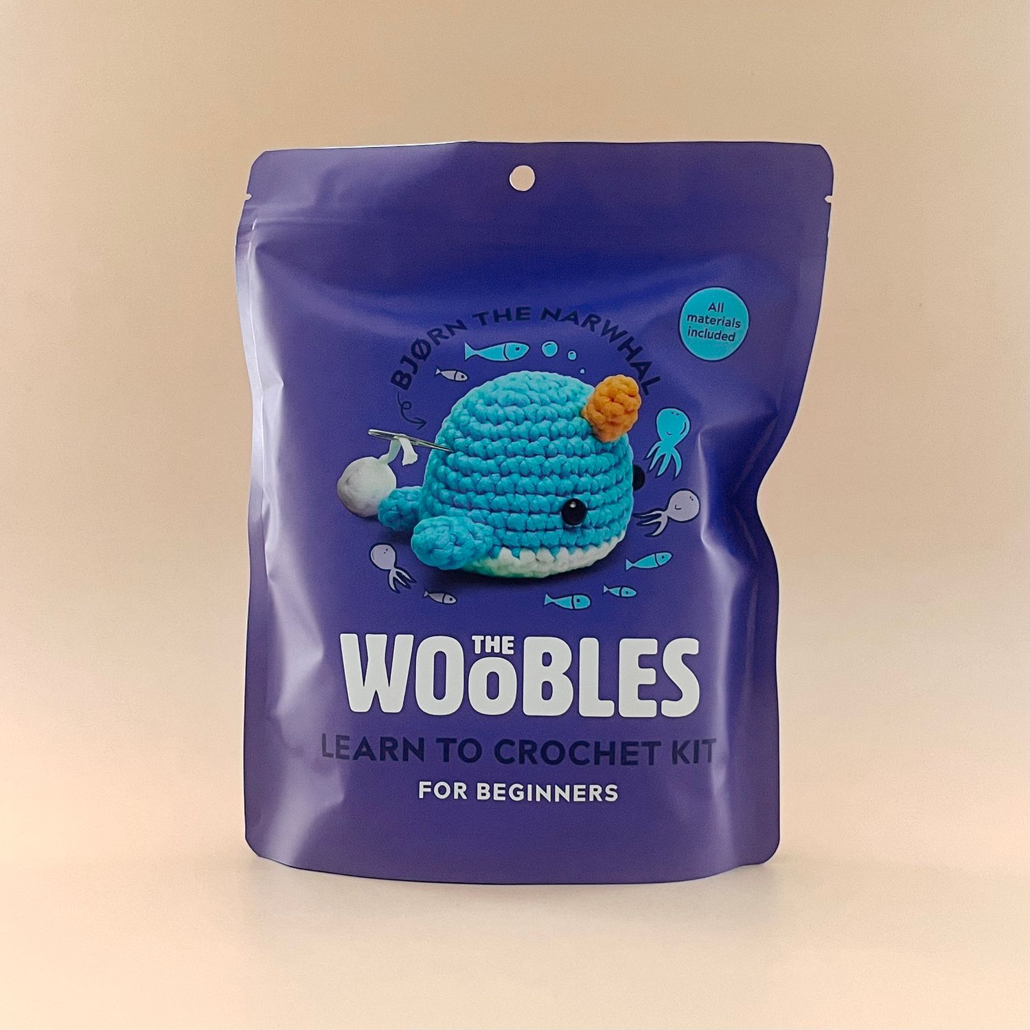 Beginner Crochet Kit, Style: Bjorn the Narwhal