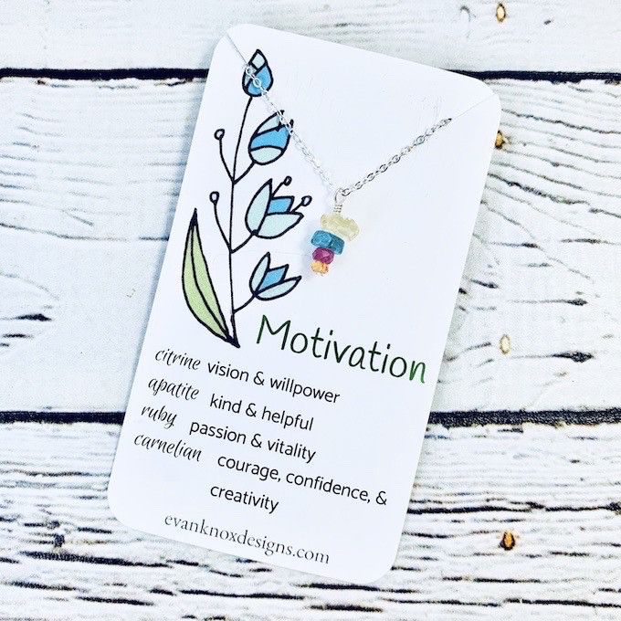 Silver Healing Gem Necklace,, Style: Motivation