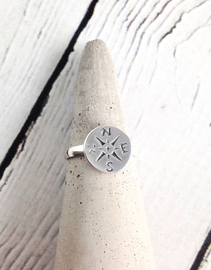 Silver Journey (Compass) Ring, Size: 6