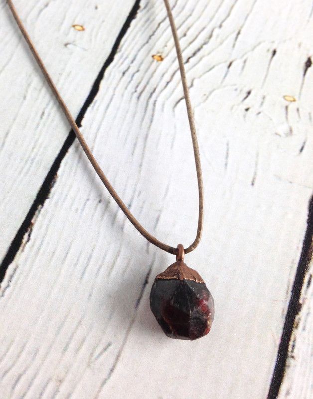 Adjustable Leather Necklace, Style: Garnet - January