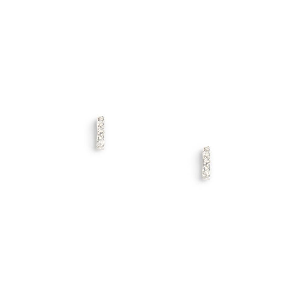 Diamond Dusted Column Earrings, Color: Sterling Silver, Size: Mini