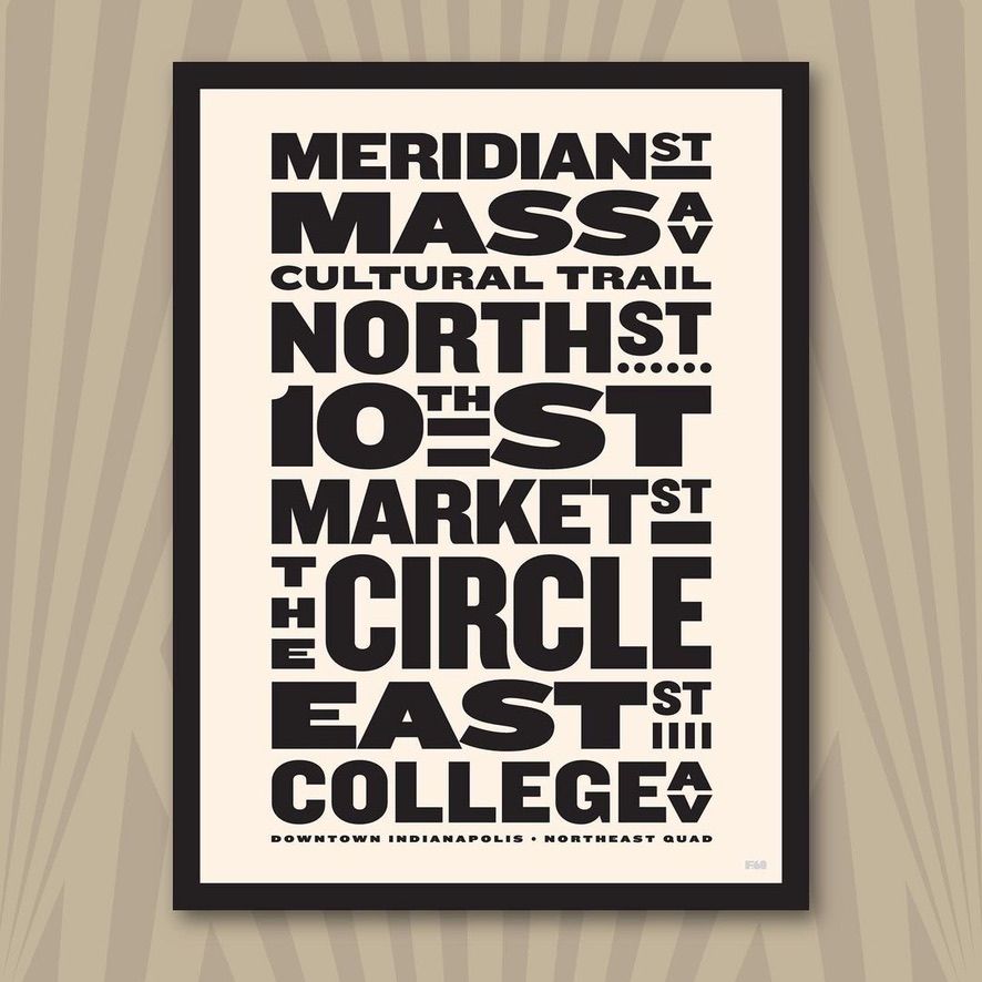 18 x 24&quot; Indy Streets Print, , Style: NE Quad