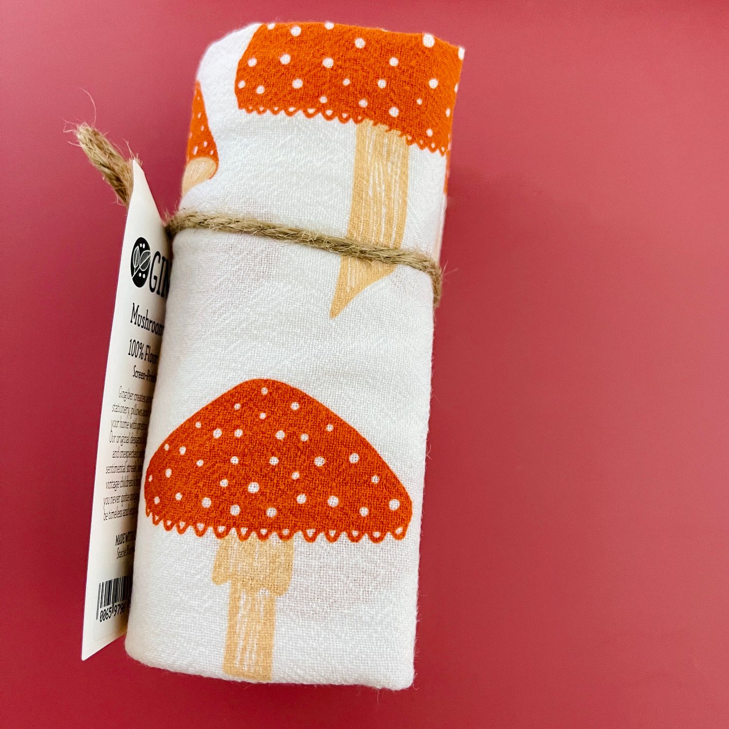 Gingiber Tea Towel, Style: Mushroom