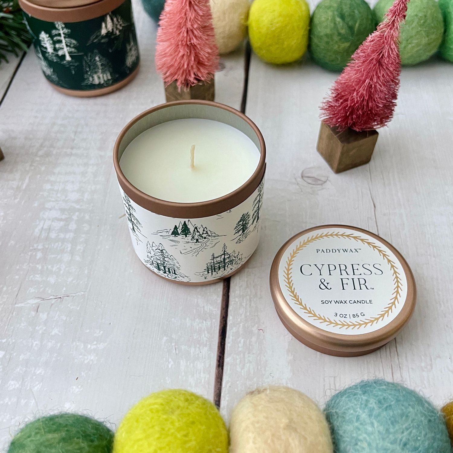 Cypress &amp; Fir 3oz Tin Candle, Size: White