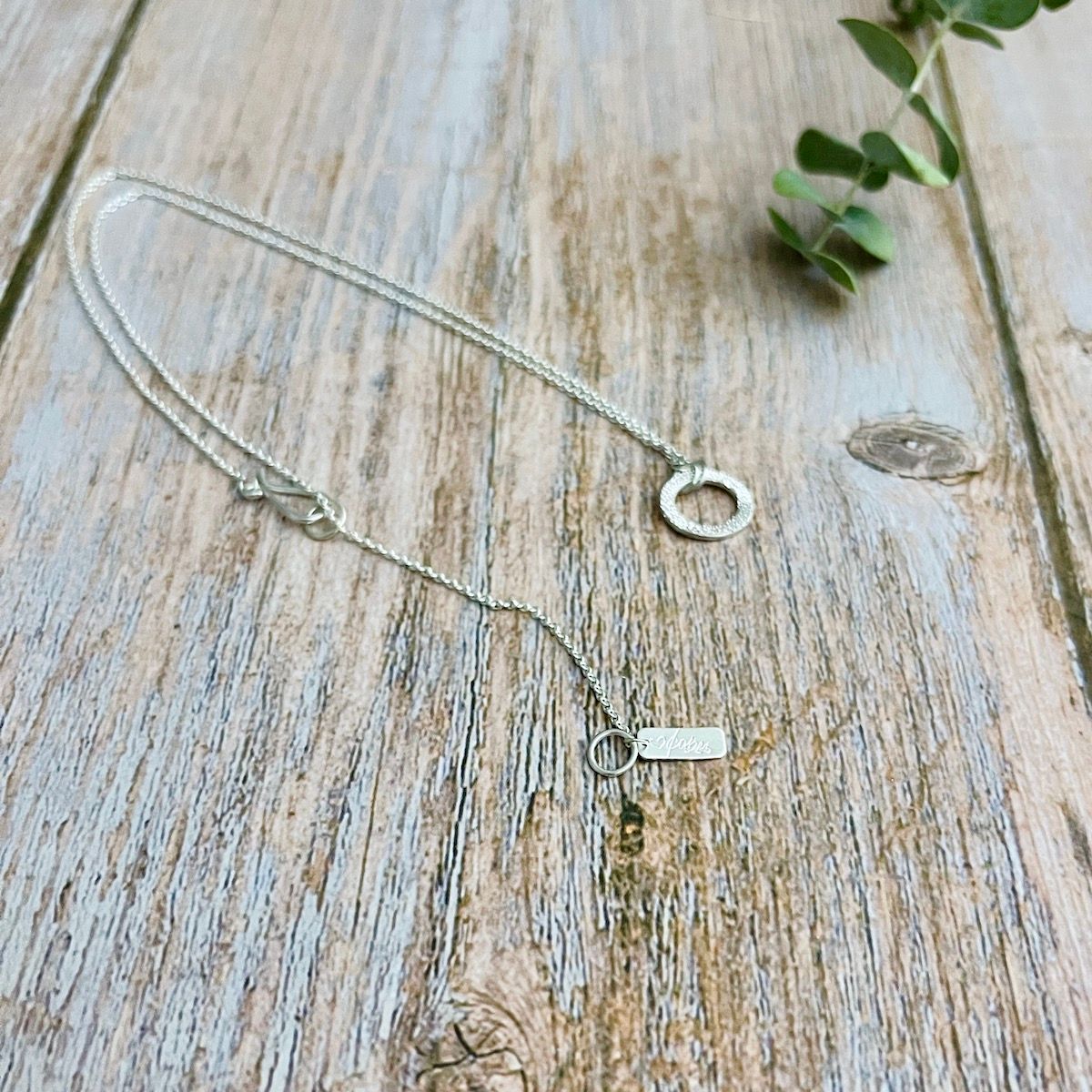 Diamond Dusted Silver Mini Karma Necklace, Style: Diamond Dusted (no words)