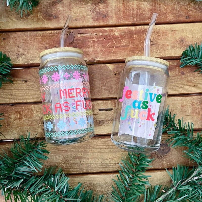 TOOT Holiday Can Glass, Style: Festive as Fuck
