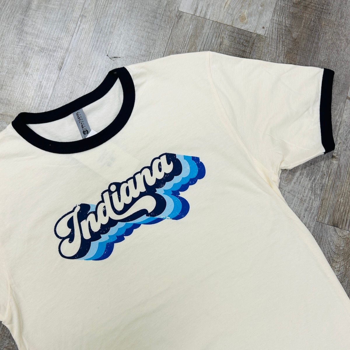 Retro Indiana Ringer Tee in Navy, Size: MD