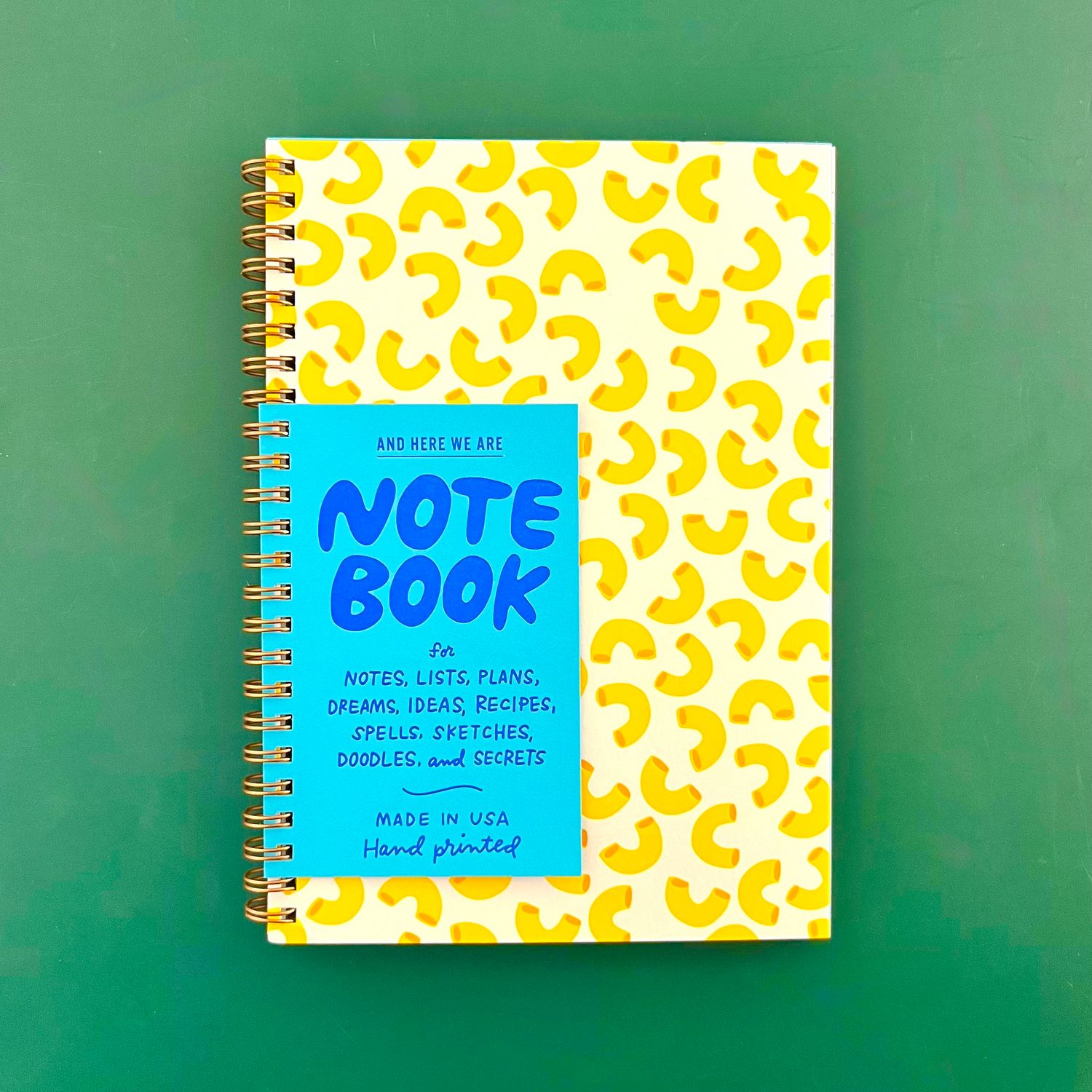 Letterpress Spiral Notebook, Style: Macaroni