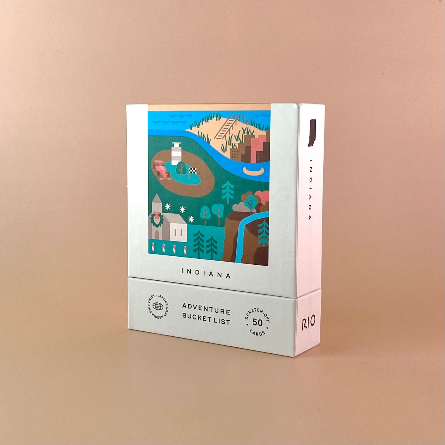 Indiana Adventure Bucket List - 50 Scratch Off Adventure Cards for Indiana Cities