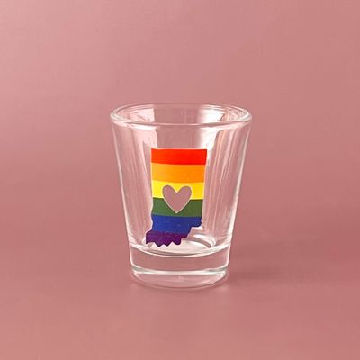Indiana Rainbow Heart Shot Glass